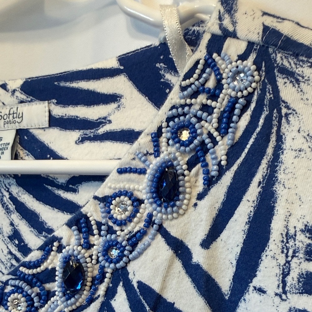 Go Softly Blue and White Dress - Picture 8 of 14